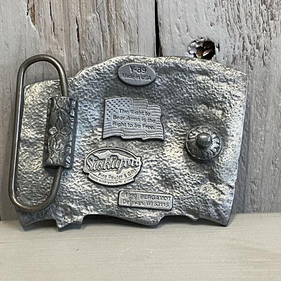 Siskiyou The Right To Bear Arms Belt Buckle Mens 1990 Patriotic Y-89 Pewter - Picture 2 of 6